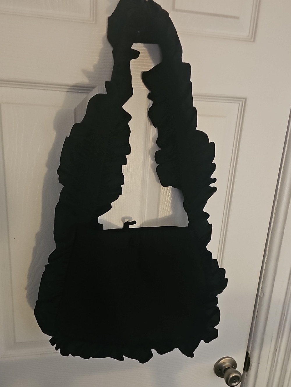 Black Ruffle Shoulder Bag